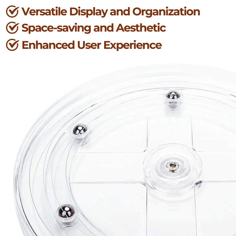 YSJCHEBS Pack of 2 Clear Turntable Plastic Turntable Item Storage