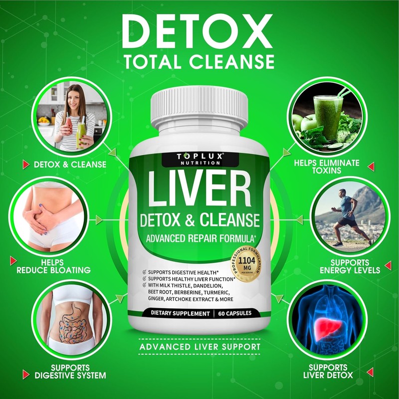 Herbal Liver Support Capsules – Milk Thistle, Dandelion, Artichoke, Turmeric,