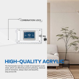 SENECESLI Caja de Bloqueo de Termostato Universal con Llave, Cubierta de Termostato para Termostato en Pared, Protector de Termostato para Termostato de 6,1x3,95x2 Pulgadas o Más Pequeño