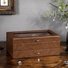 BEWISHOME Watch Box for Men, 12-Slot Watch Case, 2-Layer Watch