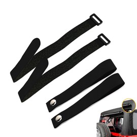Soft Top for Jeep Door Strap，for JK JKU YJ TJ JL JLU Compatible 2007-2020，for Jeep Gladiator Soft top Rear Window Straps(Pack of 4)