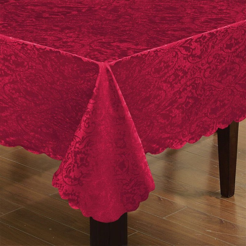 Classic Damask Printed Jacquard Tablecloth Washable Rectangle Round Runner Napkin