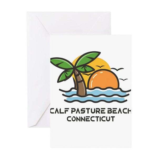 CafePress Connecticut Calf Pasture Beach Greeting Cards Folded Greeting Card