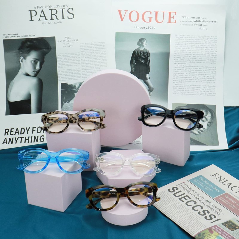 Soarea Oprah Oversized Reading Glasses for Women Trendy Round Computer