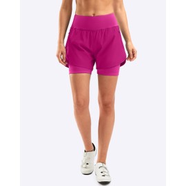 Women's Mountain Bike Shorts 4D Padded Cycling Riding Road Biking Bicycle Biker Cycle Padding UPF 50+ Shorts for Women Zipper Pockets(Rose,M)