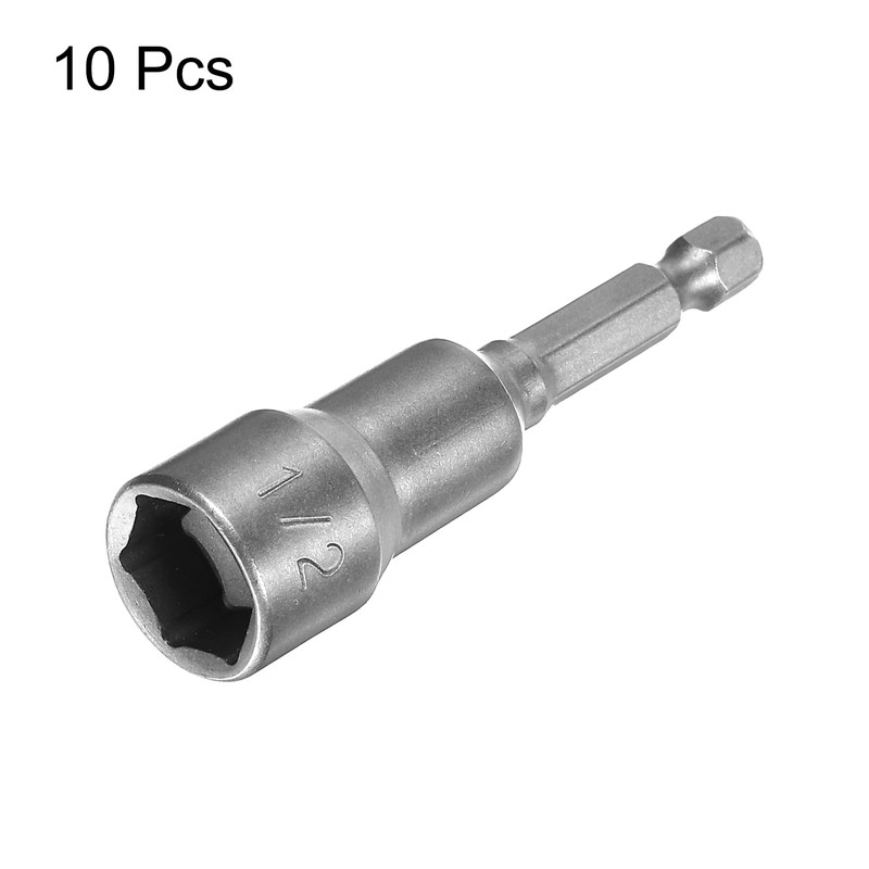 HARFINGTON 10pcs Hex Nut Driver Drill Bit 1/2" 6-Point Socket