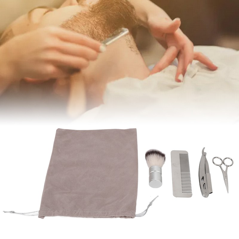 4pcs Beard Trimming Comb Brush Kit Portable Hair Trimming Rust