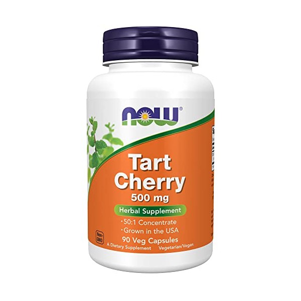 NOW Supplements, Tart Cherry (Prunus cerasus) 500 mg, 50:1 Concentrate, Herbal Supplement, 90 Veg Capsules