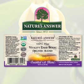 Nature's Answer 100% Pure Organic Essential Oil Blend, 0.5-Ounce, Vitality Ener-Boost