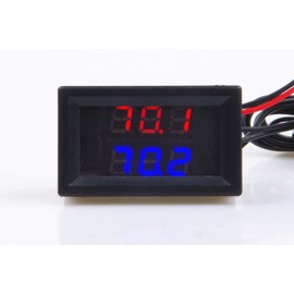 LIVISN Digital Thermometer, -58℉~257℉ Car Auto Temperature Gauge Sensor, DC 8-80V Fahrenheit Dual Display, Monitor with 2 NTC Waterproof Probes for Aquarium Vehicle Fish Tank