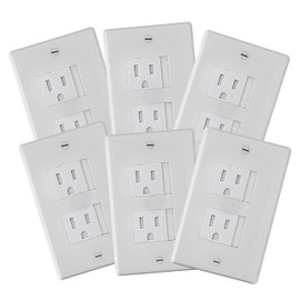 Safety Innovations 6-Pack Safety Innovations Self-closing (2 Screw) Decora Outlet Covers- An Alternative To Wall Socket Plugs for Child Proofing Outlets (White)