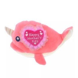 CoTa PLUSH MOTHERS DAY HEART - BABY SOFT PLUSH - PINK NARWHAL