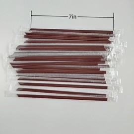 WHTCHSU Coffee Stirrers Sticks 100 Individually Wrapped 7in，Disposable coffee straw stirring rod，Coffee Straw，Disposable Plastic Drink Stirrer Sticks Health and Safety Three-hole coffee straw