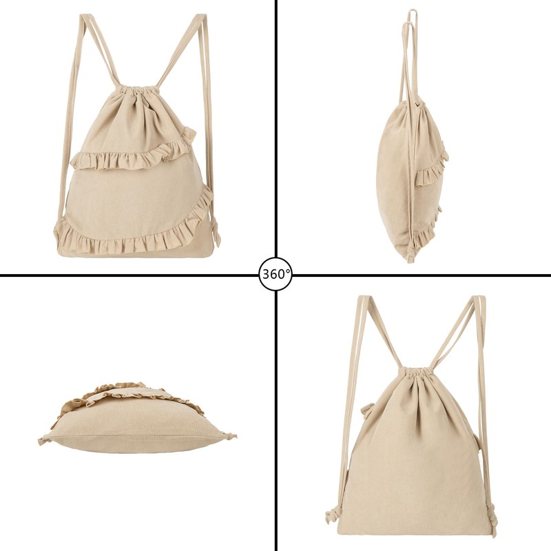 MilyaDE Straw Backpack Beach Bag Handmade Daypack Drawstring Bohemian Shoulder