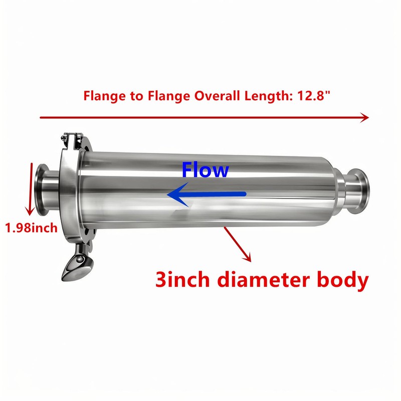 1.5" Tri Clamp Straight Wort Strainer