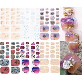 NAILDOKI Nail Stickers for Toe Nails, 6 Types, Non-Damaging Toenail Stickers, Nail Wraps, Nail Accessories, Nail Gel Stickers, Women’s, Cute, Popular, Stylish, Advanced