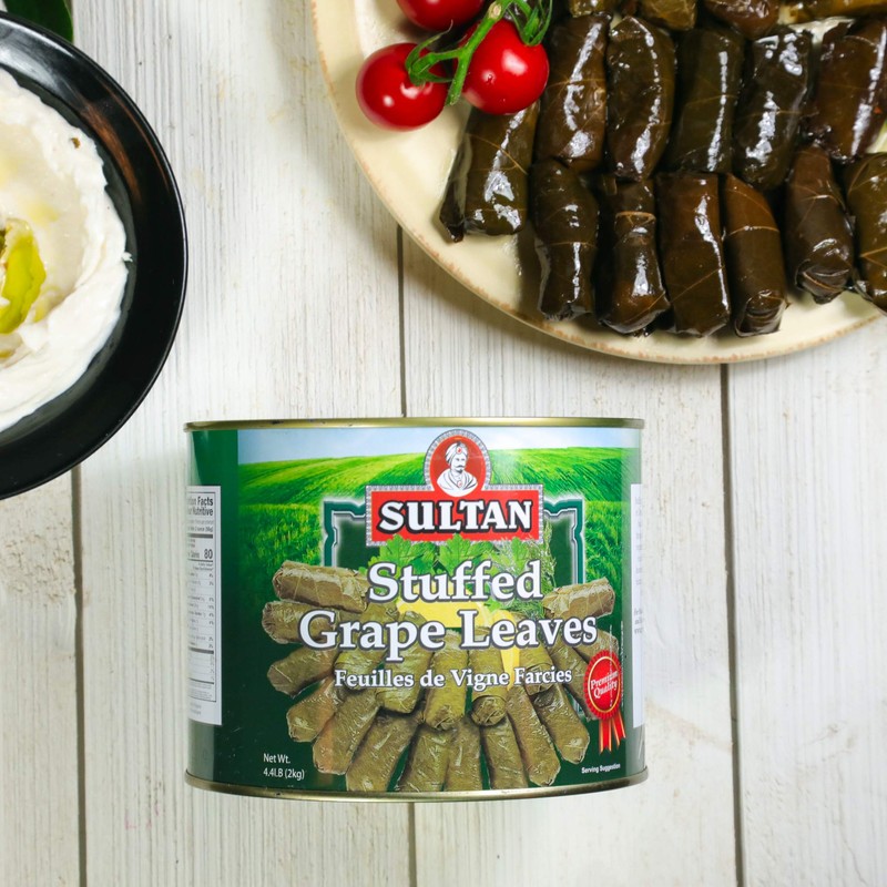Sultan Vegetarian Stuffed Grape Leaves – Halal Mediterranean-Style Dolmas –