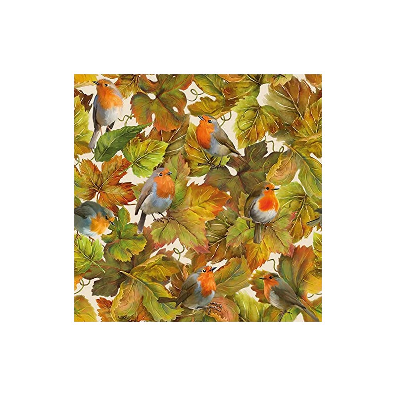 Ambiente 20 Count Birds in Autumn Leaves Napkin, 3-Ply, Colourful,