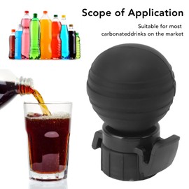 Soda Bottle Lid, Reusable Silicone Soda Can , Leak Proof Carbonated Drink Air Pump Lid Keeper Pump Saver Stopper Lids For Beer Energy Drink Seltzer, Black