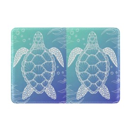 OTVEE Ocean Elements Sea Turtle Passport Holder Cover Leather Passport Case Travel Accessories for Men Women