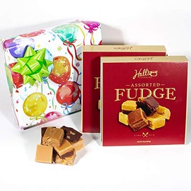Birthday Balloons Fudge Gift Box, 2 Pounds Hall's Fudge (Penuche Walnut)