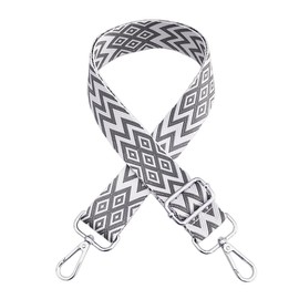 Bag Straps for Changing, Adjustable Shoulder Strap for Bags, Bag Strap Wide 3.8 cm Shoulder Strap with Carabiner Silver, Shoulder Strap for Women Carry Strap Bags DIY, Grey, X14