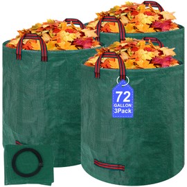 Cptoion Reusable Yard Waste Bags, 72 Gallons Leaf Bags with Reinforced Handles,Heavy Duty Garden Waste Bag,Collapsible Trash Bag for Lawn Debris Leaves Grass Clippings(3 Packs)