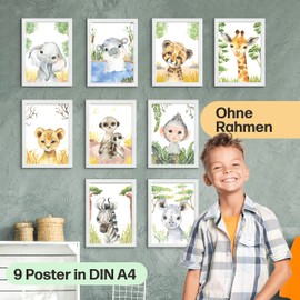 CreativeRobin Animals of Africa Poster for Children's Room Cute Baby Room Decoration