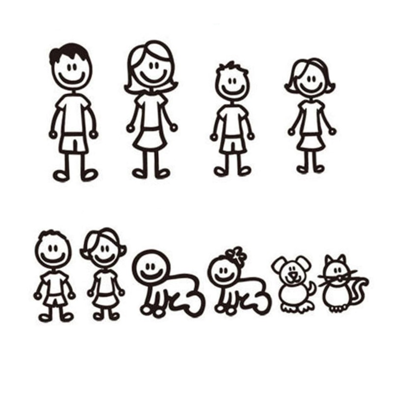 iplusmile 30pcs Reflective Car Stickers Funny Family Members Decals for