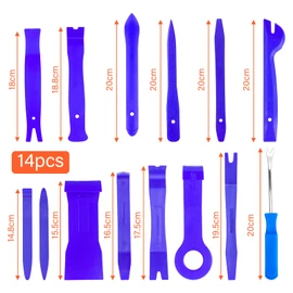 Fousenuk 14-Piece Car Disassembly Tools Set, Blue, Tools Trim Wedges Trim Tool, Pry Tool, Car, Plastic Pry Tool for Removal, Car Door, Door Trim and Panels