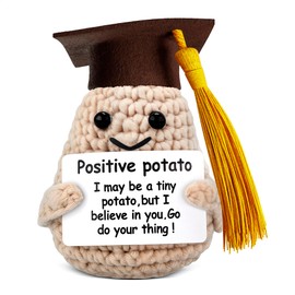 Positive Potato with Encouraging Message – Emotional Support Potato Gift (2.95" x 1.97") Positive Crochet Gifts for Friends, College Students & Graduates – Soft Material, Uplifting & Funny Keepsake