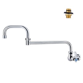 iVIGA Commercial Kitchen Sink Pot Filler Faucet with Double Joint Swing Nozzle, Wall Mount Single Handle Control Cold Only Folding Faucet for Restaurant Bar