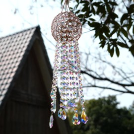 SunBreath Crystal Wind Chime Light Catcher Suitable for Window Hanging Suitable for Home Indoor and Outdoor Garden Decoration Light Catcher (Medium)