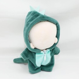 niannyyhouse 10 cm Plush Doll Clothes Dinosaur Shark Onesies Loose Bodysuit Soft Stuffed Plush Toy Dress Up Accessories (Green)