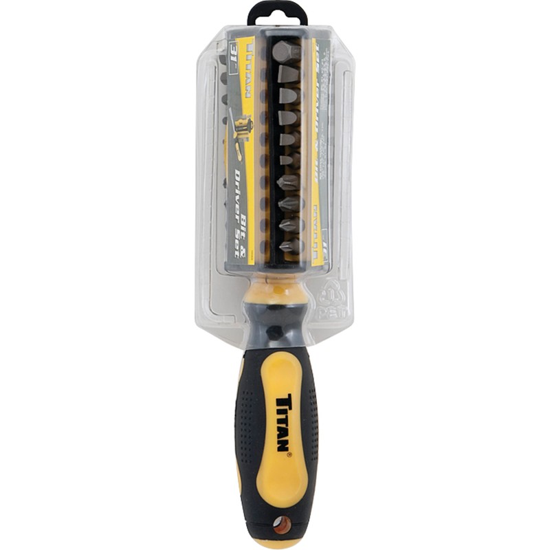 Titan 16068 31-Piece Multi-Bit Screwdriver Set | Slotted, Hex, Phillips,