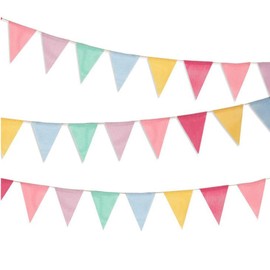3 Stück 36 Flaggen Wimpelkette Outdoor,Wimpelkette Outdoor wetterfest Stoff,Indoor Deko Reutilizables Wimpel Girlande,Mehrfarbig Wimpelkette für Geburtstag Party,Kinderzimmer,Hochzeit