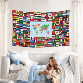 Generic Country Flags of The World Banner - Decorative Anti UV World Flag Banner - 3x5FT Outdoor Colorful Flag Background, Lightweight Banner Backdrop with Brass Grommets for Home