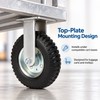 10-Inch Pneumatic Swivel Caster Wheel, Inflatable Rubber Tire with Metal