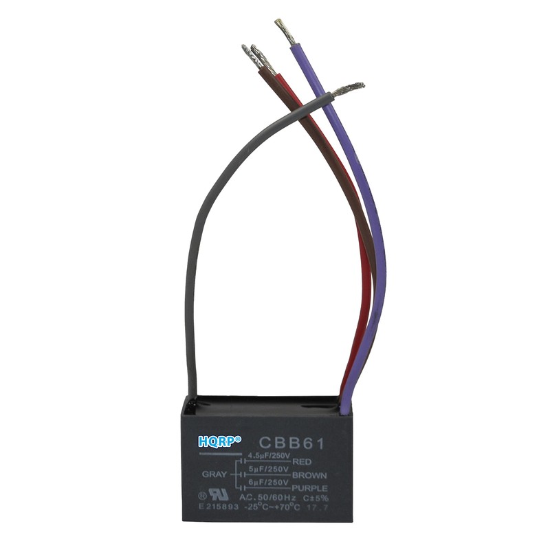 HQRP Capacitor for Harbor Breeze Ceiling Fan 4.5uf+5uf+6uf 4-Wire CBB61