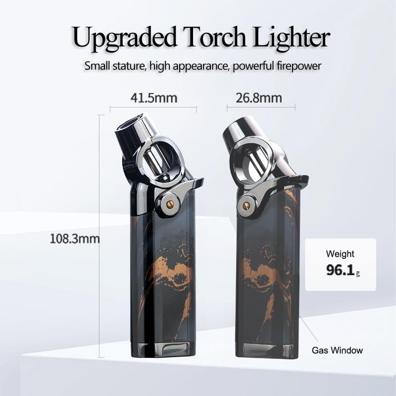 HONEST Single Jet Flame Butane Lighters Refillable Torch Lighters Adjustable