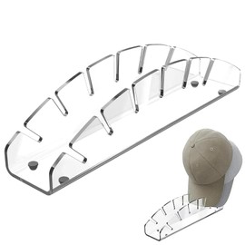 Hat Stand for Baseball Caps,2 Pack No Install Acrylic Hat Organizer Hat Racks for 12 Baseball Caps, Hat Holder Display and Organization for Bedroom, Closet, Dresser (Clear-2Pack)