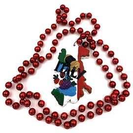 Italian Flag Country Grapes Food Mardi Gras Bead Necklace New Orleans
