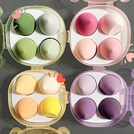 Makeup Sponge Holder, Compact Lightweight Accessory for Travel and Daily Use - 4 Makeup Sponge Small Foundation