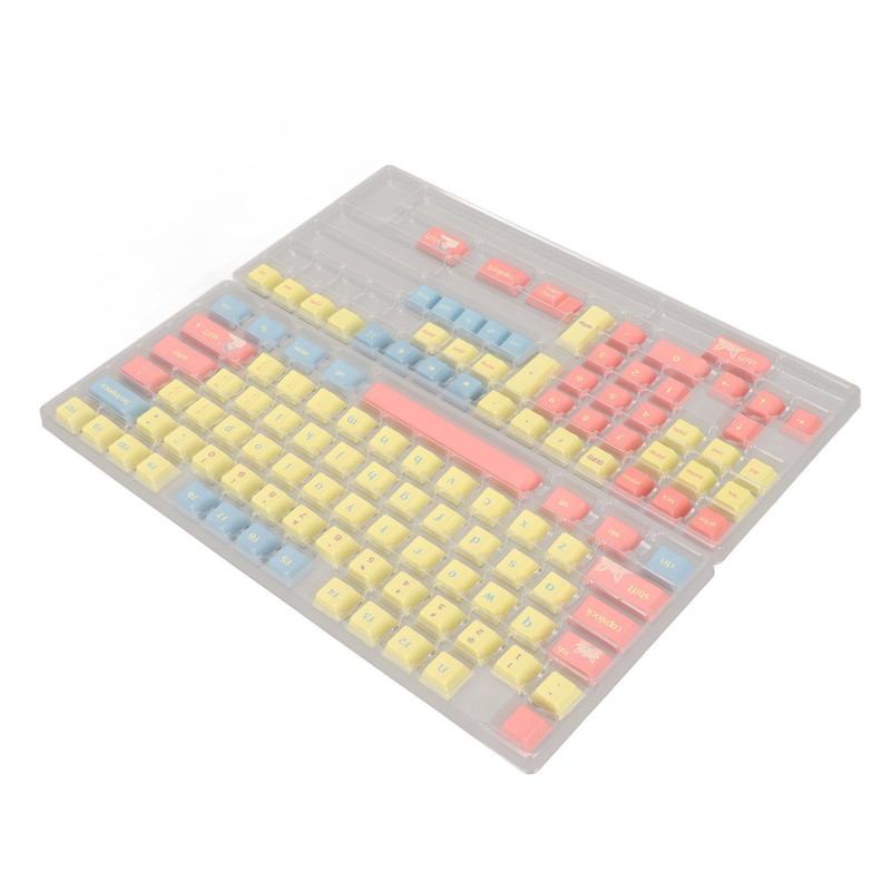 Mechanical Keyboard Keycaps 124 Keys PBT Dye Sublimation Vivid Colors