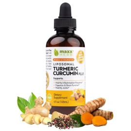 Maxx Hierba Liposomal Cúrcuma Curcumina con BioPerine y Jengibre - Botella de 4 oz
