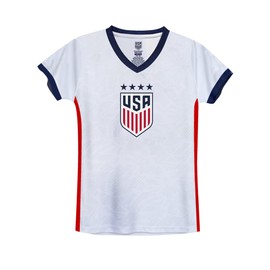 Icon Sports Girls Uswnt Gameday Athlectic Tee Athletic Shirt, Alex Morgan | Elite, White/Red, Small US