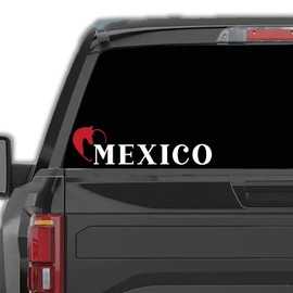 Western Decal Mexico Stickers para Trocas Calcomanias para Autos Mexican Stickers for Trucks and Cars Estilo Ranchero con Caballo (6" x 21")