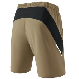 Men's Sports Shorts, Quick-Drying Sports Shorts, Lightweight with Zip Pockets, khaki, xl