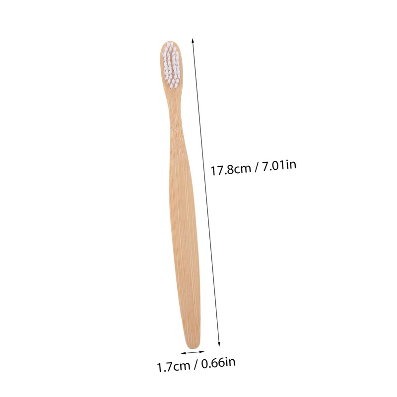 IWOWHERO 2Pcs Bamboo Toothbrushes with Soft Bristles for Adults Natural