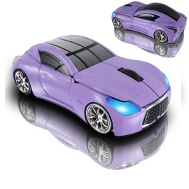 Wireless Mouse Cute Sport Purple Car Mice,Small Portable Lightweight Optical Cool Mice, Fun Home Office School Gift for Boy Girl Men Women Kids Mom Dad,Funny USB Mouse for PC Laptop Computer MacBook